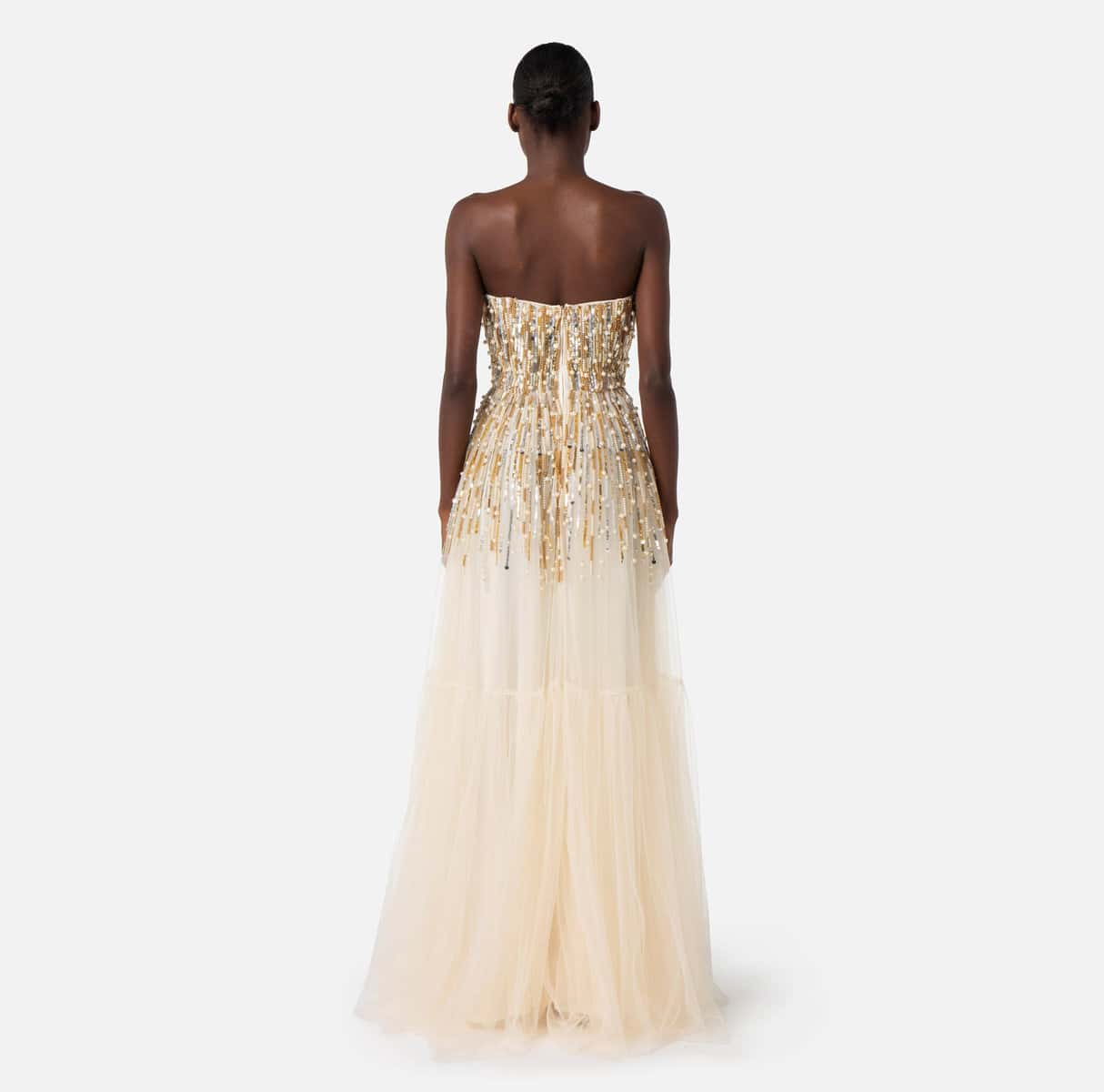 Red Carpet dress with sequins and pearls - Image 8